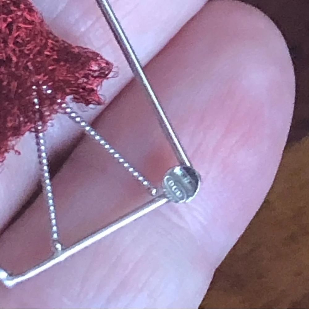 Hand crochet fashionable lady pendant on stainless steel chain necklace